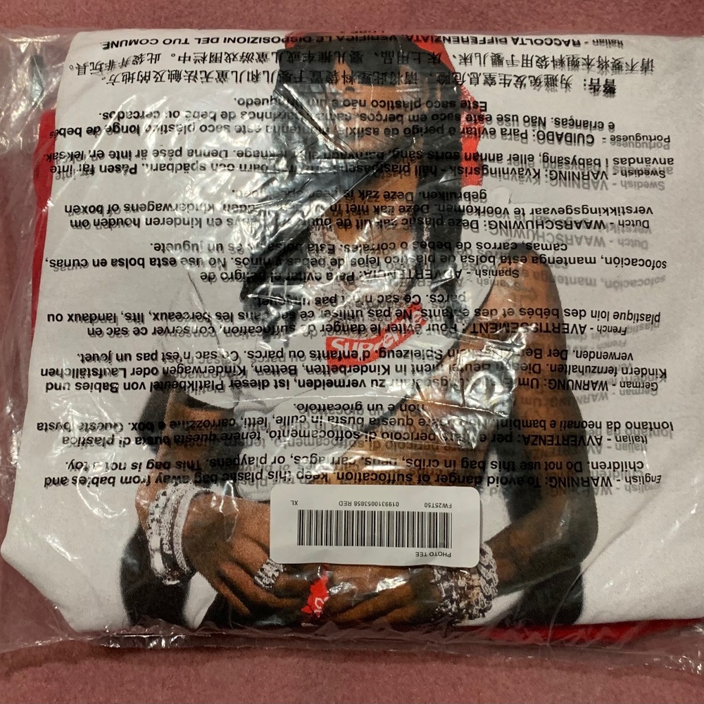 Supreme Playboi Carti Photo Tee T-Shirt Red Size XL FW17